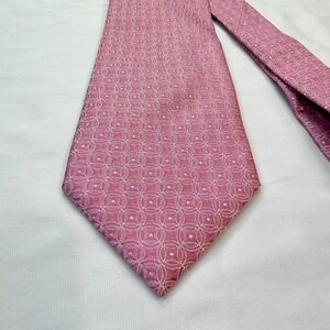 Canali Pink Geometric Silk Tie Made in‎ Italy Luxury Designer Necktie